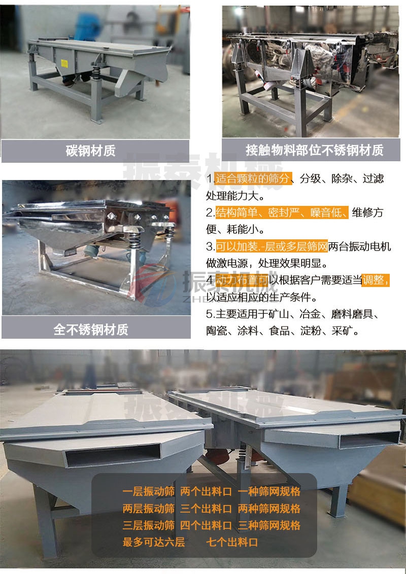 直线振动筛分机不同材质 直线振动筛分机不同材质